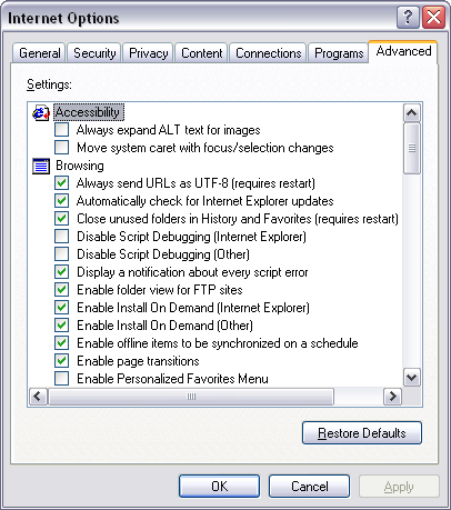 Enable Jit Debugging Vista