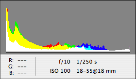 Incorrectly exposed histogram